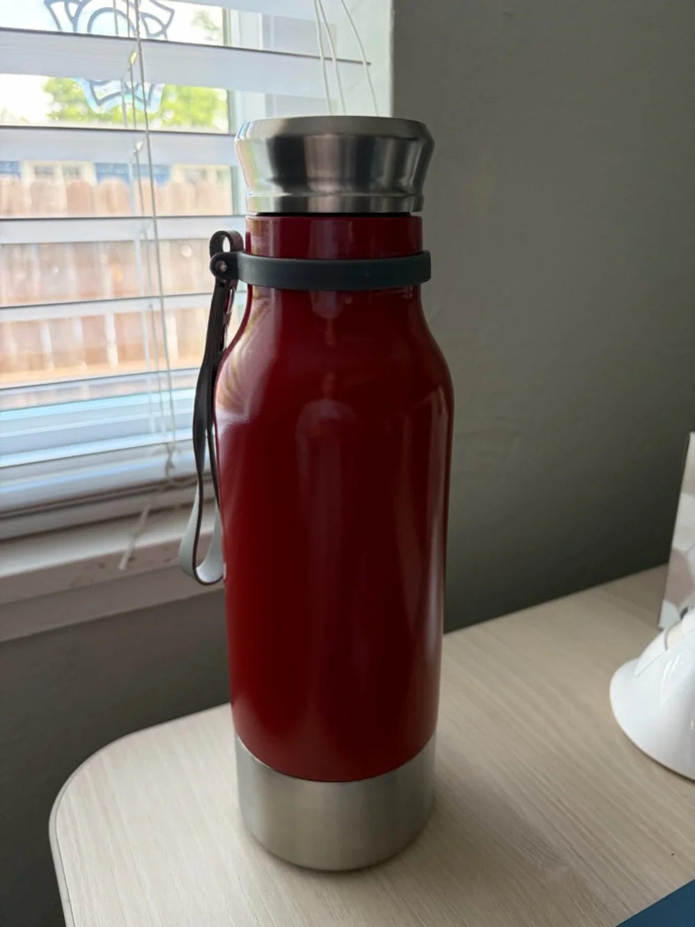 Collieball Red Stainless Steel Pet Water Bottle with removable bowl base
